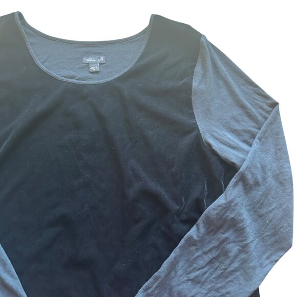 J. Jill Wearever Collection Black Glamorous Velvet Long Sleeve Top XL - Picture 2 of 4